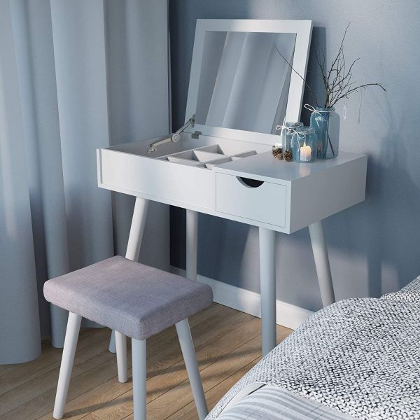 a great vanity table with mirror