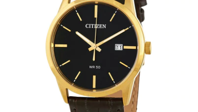 Citizen Men's White Dial Dark Brown Leather Band Quartz Watch