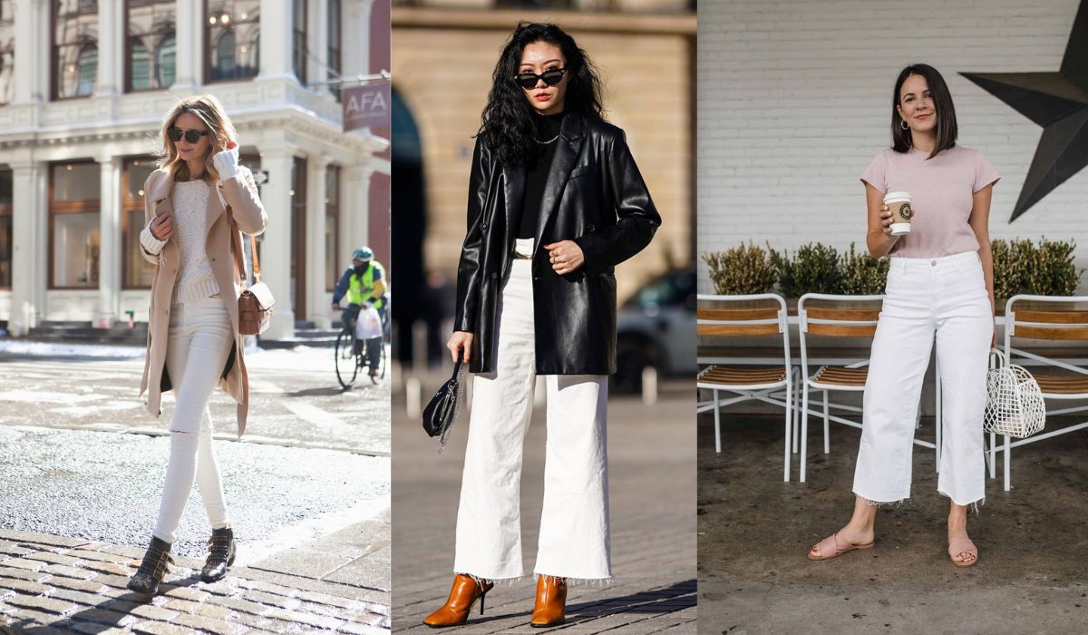 how to style white jeans